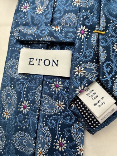 Cravatta eton turchese paisley - cravatta,
