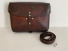 Borsa militare vintage in cuoio (esercito svizzero) - tracolla regolabile fibbia