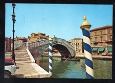 Cartolina Chioggia Ponte e Piazzetta Vigo AUTO BARCA ANIMATA (CR776)
