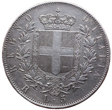 Italia 5 LIRE 1876 Vittorio