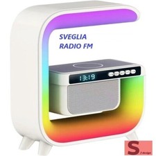 lampada da tavolo led atmosfera multicolore cassa bluetooth caricatore wireless