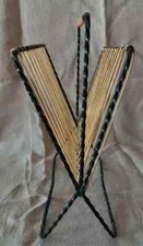 Porta Riviste Vintage Scoubidou Giallo Anni 50-60