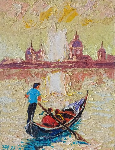 Quadro venezia impasto dipinto - impasto,