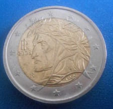 Moneta da 2 euro - Dante Alighieri 2005 ERRORE DI CONIO