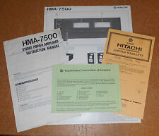 Amplificatore di potenza stereo vintage Hitachi HMA-7500 manuale istruzioni