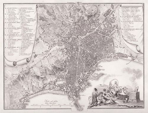 Mappa napoli incisione - mappa,