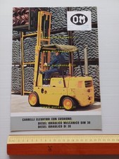 OM Carrelli Elevatori Diesel con Cushions DI 30 - DIM 30 1973 depliant originale