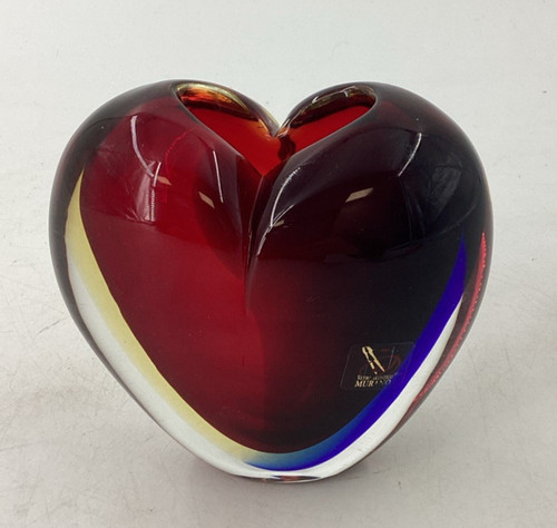 Vaso cuore murano firmato - murano,