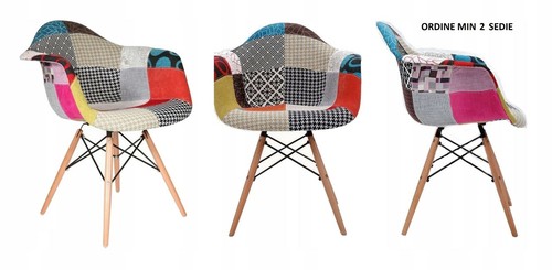 Poltrona patchwork gambe legno - gambe,