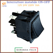 Interruttore 12V 24V da pannello on off 220V a bilanciere bipolare 12 v volt 15A