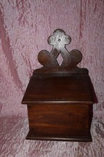 Pensile Pensilino Portasale castagno, secolo XX h. cm. 45,5x27x22  SB2 ^