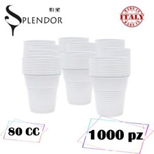 Bicchieri Caffè 1000 pz Plastica Bianca 80 cc Bicchierini Monouso Rigidi Bar