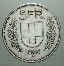 SVIZZERA 5 FRANCHI 1931 IN