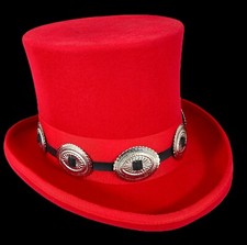 Top Hat Rosso Lana Steampunk