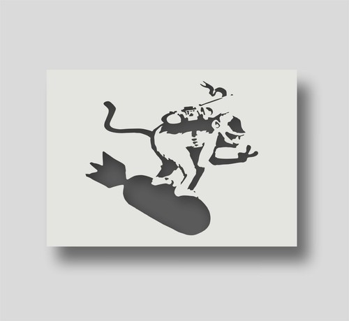 Banksy bomb surfing monkey - banksy,