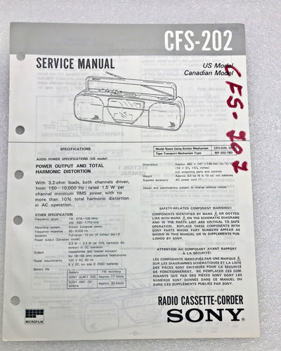 Originale oem sony - originale, cfs-202