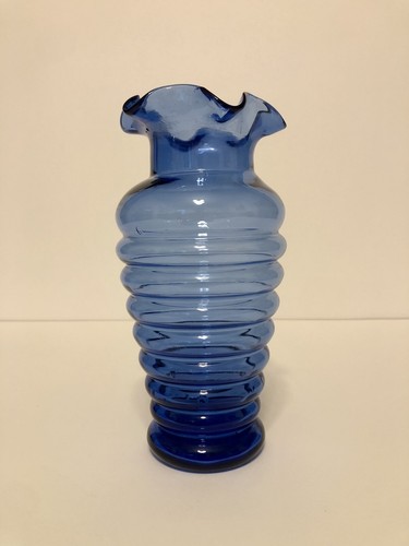 Vaso vetro soffiato blu blue - soffiato,