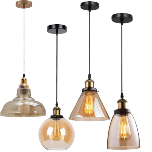 Lampadario vintage paralume