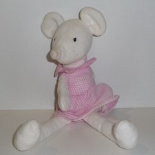 Doudou Souris Egmont toys - Robe rose vichy