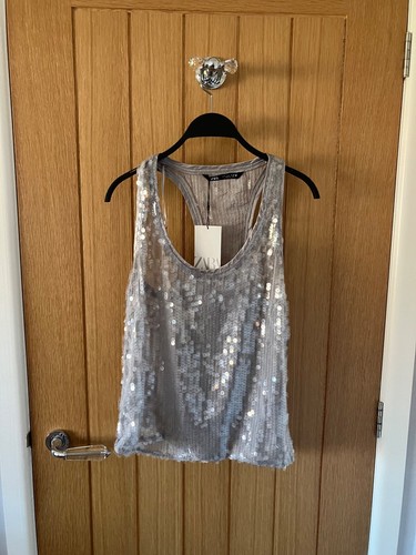 Top con paillettes argento