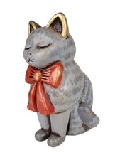 Thun Gatto Leonardo Grigio Fiocco Rosso Grande 32 cm Lene Thun