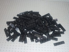 100 x LEGO Black plate 1x4 ref