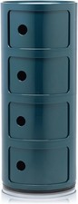 Kartell Componibili Contenitore 4 Elementi, Base Tonda, ABS, Blu, 32 x 32 x 77 c