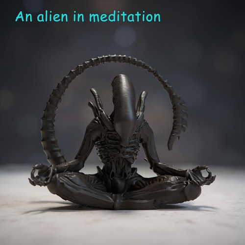 Statuina aliena meditante