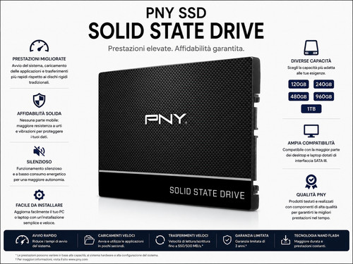 Pny cs900 ssd interno 500gb - cs900,