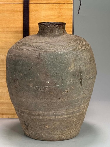 Antico vaso gres giapponese - in,