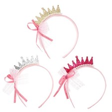 3pcs Girls Lovely Crown Hair Hoops Accessori per capelli Capezzali per bambini