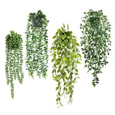 4 Pezzi Piante Artificiali Rampicanti con Vaso Piante Finte Da Interno Pianta