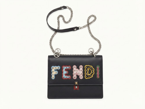 Fendi black leather crossbody