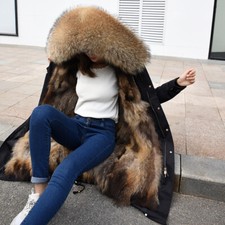 Parka donna vera pelliccia di