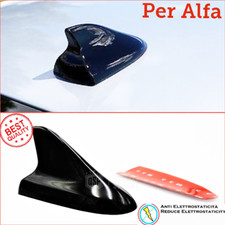 ANTENNA FINTA PINNA DI SQUALO adesiva Nera Compatibile con Alfa Romeo Estetica