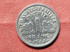 Splendida moneta da 1 franco francese  1944 Bazor piccola C Castelsarrasin