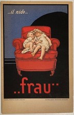 POLTRONA FRAU IL NIDO TORINO CARTOLINA PUBBLICITARIA ILL. ARGO REGNO D’ITALIA