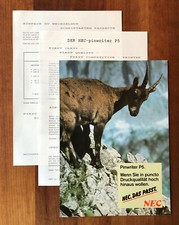 NEC Pinwriter P5 - stampante ad aghi - brochure vintage, NUOVO + campione di stampa