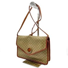 Borsa a tracolla CELINE vintage Macadam PVC pelle beige autentica