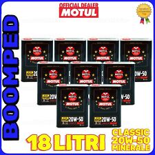 18 LT OLIO MOTORE MOTUL CLASSIC 20W50 MINERALE AUTO D' EPOCA API SF CC 09MO51
