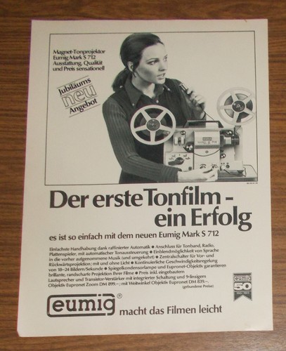 Rara pubblicità vintage - rara, eumig