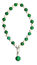 COLLANA pietre pregiate e perle di fiume BIANCO / VERDE - gioiello