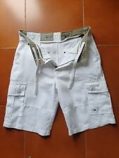 Criminal Department pantaloni Corti Cargo Bianco Di  Lino uomo taglia size XS