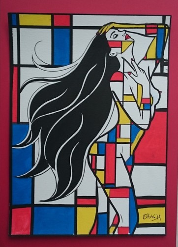 Féminin mondrian peinture - nu,