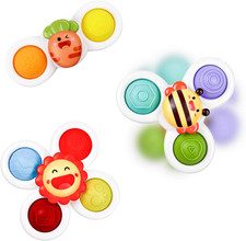3 Pezzi Spinner Bambini, Giocattolo per Ventosa, Ventose Girevoli Giocattoli per