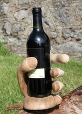 MANO PORTA BOTTIGLIE scultura artigianale in legno Suar Etnico [portabottiglie]