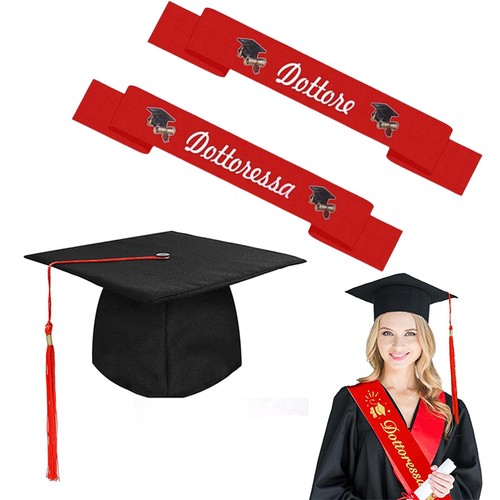Cappello fascia rossa laurea - cappello,