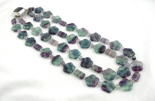 Collana argento fluorite - fluorite, a
