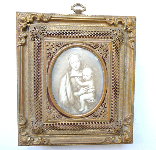 Antica cornice immagine sacra - antica,
