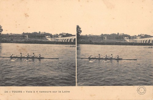 Cpa tours yole - a, rameurs